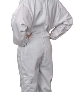 Humble Bee 410 Polycotton Beekeeping Suit with Round Veil XX-Small Linen White 11 61uXwKNNQL