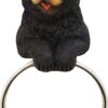 DWK Black Bear Wall Mounted Towel Ring | Cabin Decorations and Hunting Kitchen Decor | Bathroom Hand Towels Holder Bear Cabin Accessories Bath Ring - 8" 15 61uZ9VAxbOL