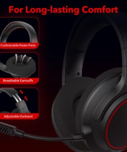 NUBWO N20 Gaming Headset with Mic - Compatible with PS5, Xbox One, Nintendo Switch Lite, PC, Laptop, and Mac, Over Ear Headphones with Noise Cancelling Microphone 21 61uc1khoHdL