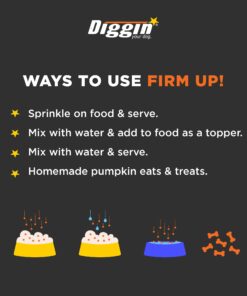 Diggin' Your Dog Firm Up Pumpkin for Dogs & Cats, 100% Made in USA, Pumpkin Powder for Dogs, Digestive Support, Apple Pectin, Fiber, Healthy Stool, 16 oz 16 oz (Pack of 1) 26 61ucu0V9 rL