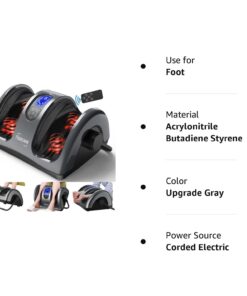 TISSCARE Shiatsu Massage Foot Massager Machine - Improves Blood Flow Circulation, Deep Kneading & Tissue with Heat/Remote, Neuropathy, Plantar Fasciitis, Diabetics, Pain Relief Upgrade Gray 31 61udL4W5A L