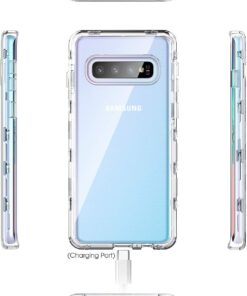 KIOMY Heavy Duty Shockproof Bumper Protective Clear Case for Samsung Galaxy S10 6.1 Inch, 3 Layers in 1 Hybrid Design Flexible TPU Inside with Hard PC Back and Front Frame Without Screen Protector with Front Frame 13 61uf4BD5 nL