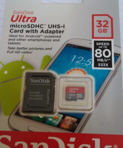 SanDisk Ultra 32GB microSDHC UHS-I Card with Adapter, Silver, Standard Packaging (SDSQUNC-032G-GN6MA) 33 61uf6Jp84DL