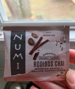 Numi Organic Rooibos Chai Tea, 100 Tea Bags, Herbal Red Tea with Cinnamon, Allspice, Ginger & Cardamom, Caffeine Free Chai 100 Count (Pack of 1) 15 61ufkQvtwfL