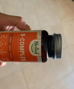 Nested Naturals B-Complex B Vitamins Plus Choline & Inositol | B Vitamins Complex B1, B2, B3, B5, B6, B7, B9 Supplement with Pure Methyl Vitamin B 12 | Energy & Immunity Support | 60 Vegan Capsules 35 61ug1FQe8SL 2