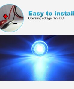 Partsam 4Pcs 1-1/4" Livewell Blue Outdoor Path Garden Yard Stair LED Deck Step Lights Clear Lens, Mini Round Led Boat Lights 12V Interior Exterior Under Water IP68 18 61uhQptYtUL