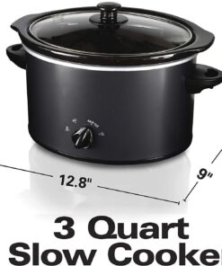 3 Quart Slow Cooker - Size for Cooking a 3 lb Chicken or 2 lb Roast - Dishwasher-Safe(Matte Black) 14 61uhtyPMtiL