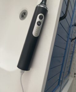 Water Dental Flosser with Electric Toothbrush, One Switch Between Tooth Brush & Water Floss, 3 in 1 Teeth Cleaning Kit with 4 Modes, Water Flosser Portable for Travel and Home (Black) Black 30 61ujU2wtMHL