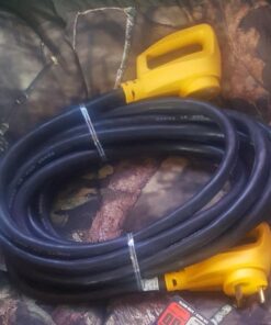 Camco PowerGrip 30-Amp Camper/male RV Extension Cord | Features a Durable Heat-Resistant PVC Construction with 10-Gauge Wires and a Flexible Design | Rated for 125 Volts/3750 Watts | 25-Feet (55191) 29 61ukjgAcIeL
