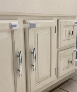 Child Safety Strap Locks (10 Pack) Baby Locks for Cabinets and Drawers, Toilet, Fridge & More. 3M Adhesive Pads. Easy Installation, No Drilling Required, White/Gray 35 61uksdeny5L 1