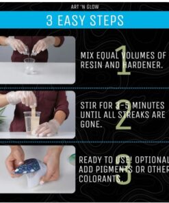 Art ‘N Glow Epoxy Resin for Clear Casting and Coating - 32 Ounce Kit - Perfect for Molds, Crafts, Tumblers, Jewelry, Wood - Food Safe, Non Yellowing, Bubble Free, and Made in The USA 28 61unJWWeyL