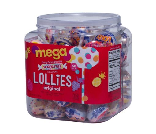 Smarties Lollies, Mega, 4 Pounds 1 Ounce, 60 Count