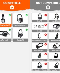 WC Upgraded Replacement Ear Pads for Bose QC15 Headphones Made by Wicked Cushions- Supreme Comfort - Compatible with QC25 / QC2 / AE2 / AE2i / AE2W - Extra Durable | (PU Leather) 27 61uoEwBB9iL