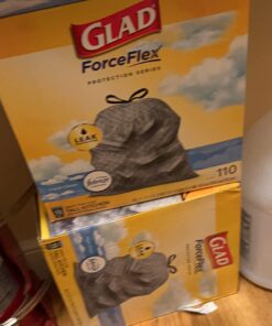 Glad ForceFlex Tall Kitchen Drawstring Trash Bags, 13 Gal, Fresh Clean Scent with Febreze, 110 Ct 110 Count (Pack of 1) 43 61uqEnJZ1cL