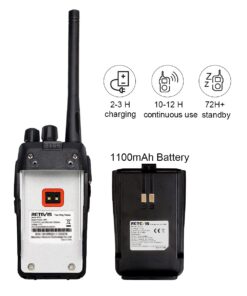 Retevis RT21 2 Way Radio Long Range, Walkie Talkies for Adults, Heavy Duty Rechargeable Two Way Radios with Six-Way Charger, for Manufacturing Education(6 Pack) with 1100mAh battery 16 61urHGftEbS