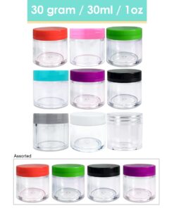 Beauticom 30g/30ml (1 fl. oz.) Double Wall Clear Plastic Leak Proof Jars with Flat Top Lids for Creams, Lotions, Make Up, Powders, Glitters, and more... (Color: White Lid, Pieces: 12) 12 Jars 13 61ureuPCZlS