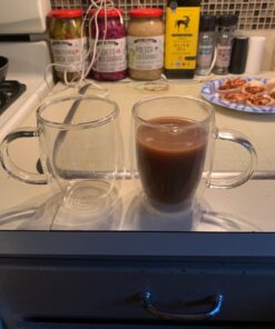 JoyJolt Double Wall Glass Coffee Mugs - 13.5oz Double Walled Glasses, Thermal Borosilicate Glass Insulated Coffee Mug. Clear Coffee Glass Cup, Cappuccino Mug, Iced Coffee Cup, Tea Mugs 48 61usTBIrbSL