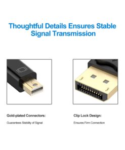 Rankie Mini DisplayPort to DisplayPort Cable, Mini DP to DP, 4K Ready, Gold Plated, 6 Feet 13 61utOnKooNL
