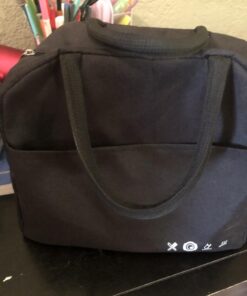 DALINDA Lunch Bag Lunch Box for Women Men Reusable Insulated Lunch Tote Bag,Leakproof Thermal Cooler Sack Food Handbags Case High Capacity forTravel Work School Picnic- Black 37 61uvJes9rmL