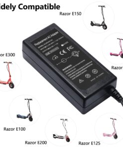 24V 1.5A 36W Electric Scooter E100 E200 E300 Battery Charger Standard 3-Prong Inline for Razor E100 E200 E300 E125 E150 E500 E175 PR200,MX350 E225S E325S, Pocket Mod, Sports Mod, and Dirt Quad 16 61uvQPv45ML