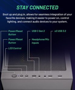Skytech Gaming Nebula Gaming PC Desktop – Intel Core i3 12100F 3.3 GHz, NVIDIA GTX 1650, 500GB NVME SSD, 16GB DDR4 RAM 3200, 600W Gold PSU, 11AC Wi-Fi, Windows 11 Home 64-bit,Black 12100F | 1650 19 61uw0wycE9L 4