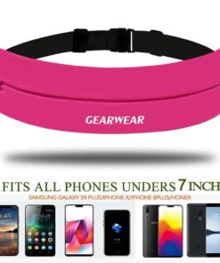 GEARWEAR Running Phone Holder for Women and Men|Runner Running Belt Waist Band for Workout Fitness Walking Jogging Exercise Sport PINK / 27"-45" 11 61uw2EhNfL