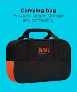 BLACK+DECKER 20V MAX Drill & Home Tool Kit, 34 Piece (BDCD120VA) , Orange Drill & Home Tool Kit Only 13 61uwD6gi6TS