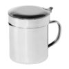 OGGI Stainless Steel Grease Container with Handle, Removable Strainer and Flip Top Lid. Perfect container for fryer oil, bacon drippings, lard and ghee oil. Can capacity - 0.25 Gall / 1 Qt / 0.95 Lt 1 Quart 44 61ux92dUUL