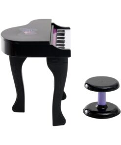 Qaba 37-Key Kids Toy Keyboard Piano Musical Electronic Instrument Grand Piano with with Microphone, Stool, MP3, U-Disk, Lights for 3-6 Years, Black 14 61uymJSTcML