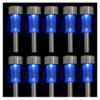 NEWOTE 10pcs Blue LED Outdoor Steel Garden Solar Powered Landscape Light Lamp 10