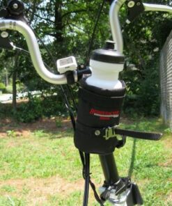 Bushwhacker Shasta Black - Insulated Bike Water Bottle Holder w/ 20 oz. BPA Free Bottle - Two Point Bicycle Frame & Handlebar Attachment w/Belt Loop No Screws Hardware Required Cycling 22 61v mAMUFTL