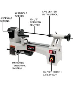 JET 10" x 15" Woodworking Lathe, 1/2 HP, 1Ph 115V (JWL-1015) Wood Working Lathe 9 61v0f8lyDS