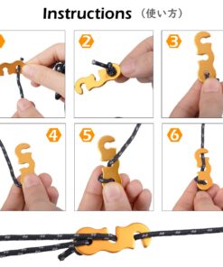 TRIWONDER Reflective Guyline, Tent Cord Nylon Paracord Rope with Guyline Adjuster for Camping Tent, Outdoor Packaging (Yellow - 4 Pack) 01 Yellow (Φ3mm) - 4 Pack 10 61v3qaSbFuL