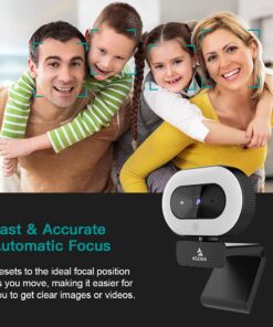 NexiGo StreamCam N930E with Software, 1080P Webcam with Ring Light and Privacy Cover, Auto-Focus, Plug and Play, Web Camera for Online Learning, Zoom Meeting Skype Teams, PC Mac Laptop Desktop Black Webcam with Light 25 61v6WDVgtaS