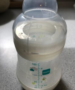 MAM Easy Start Anti-Colic Bottle, 5 oz (1-Count), Newborn Essentials, Slow Flow Bottles with Silicone Nipple, Unisex Baby Bottles, White 1 Count (Pack of 1) 37 61vA6p0KwbL