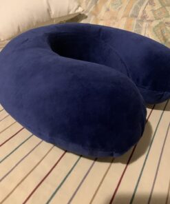 TravelMate Memory Foam Neck Pillow - Adjustable Thickness for Best Comfort, Dark Blue 31 61vBFSH491L