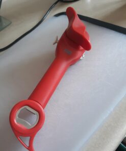 Kuhn Rikon Auto Safety Master Opener for Cans, Bottles and Jars, 9 x 2.75 inches, Red 51 61vByu 8BlL