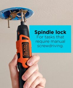 BLACK+DECKER Cordless Screwdriver with Pivoting Handle, Electric Screwdriver, 180 RPM, 3.6V, Charger and 2 Hex Shank Bits Included (Li2000) Screwdriver Only 31 61vDnpFKeuS