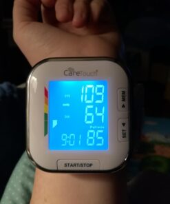 Care Touch Digital Wrist Blood Pressure Monitor, Wrist BP Cuff for Adults Size 5.5-8.5", Blood Pressure Monitors for Home Use, Automatic High Blood Pressure Machine with Batteries & Protective Pouch 39 61vE1m86mnL