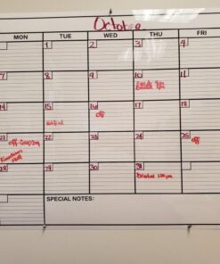 Dry Erase Laminated Jumbo Wall Calendar, Huge 24-inch by36-Inch Size, Monthly Planner for Home Office, Classroom, Large Date Boxes, Reusable Film, Never Folded, Includes 5 Markers, 8 Tacks. I Eraser White 24 x 36 - 1 month 26 61vE5mLrZ7L