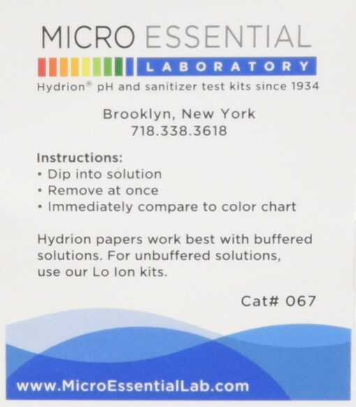 Ph. Test Tape Dispenser Hydrion Papers Strips Made for Saliva Or Urine Testing-Range Is in 2 Intervals & From 5.5 To 8.0, Check Body for Alkaline or Acid Environment, Approx. 100 Tests 1