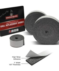 SmokeWare High-Temp Replacement Gasket for Big Green Egg (BGE) - XL, ¼ -Inches Thick, ⅞” Inches Wide, 15’ 6” Feet, Self-Stick Seal, Nomex, Made in The USA X-Large 8 61vHT4gLaQS