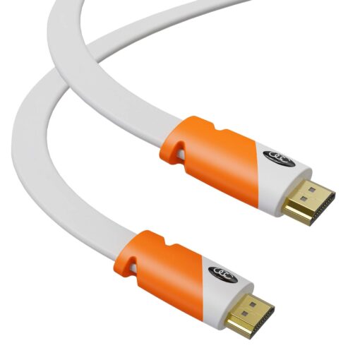 Flat Cable HDMI - 2.0 - High Speed HDMI Flat Wire, by Ultra Clarity - CL3 Rated - Audio Return Channel (ARC) 4K Ultra HD 2160p / Bandwidth up to 18Gbps / 3D HD 2 X 1080p Ready (40 feet 1-Pack) 40Feet-1Pack