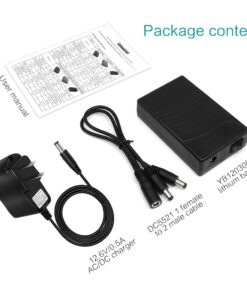 TalentCell Rechargeable 12V DC Output Lithium ion Battery Pack for LED Strip/Light/Panel/Amplifier and CCTV Camera with Charger, Multi-led Indicator Black (3000mAh) 23 61vK3qs aPL