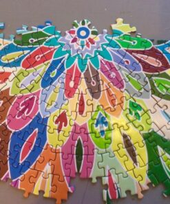 Bgraamiens Puzzle-Blooming Color-1000 Pieces Gradient Puzzle Color Challenge Blue Board Round Jigsaw Puzzles 57 61vLSL39HKL