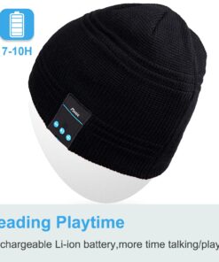 Rotibox Bluetooth Beanie Hat Wireless Headphone for Outdoor Sports Xmas Gifts One Size Black 10 61vMHuvJFzL