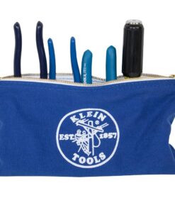 Klein Tools 5140 Canvas Zipper Bag, Tool Pouch, Tool Bag, Utility Bag, Bank Deposit Bag, 12.5 x 7-Inch, Olive/Orange/Blue/Yellow 4-Pack Olive, Orange, Blue, Yellow 13 61vMfgtocML