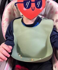 PandaEar Set of 3 Cute Silicone Bibs for Babies & Toddlers (10-72 Months) Waterproof, Soft, Unisex, Non Messy (Brown/Blue/Green) 32 61vNaYVWTAL