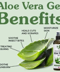 Earth's Daughter Organic Aloe Vera Gel from 100% Pure and Natural Cold Pressed Aloe – Moisturizes - Great for Face - Hair- Sunburn - Aftershave - Bug Bites - 12 oz. 19 61vNrZB5QIL