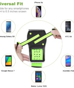 Sinkry Cell Phone Armband, Phone Holder for Running, Sports Arm Bands for iPhone 11 Pro Max/X XR XS Max/ 8 Plus/7 Plus/6S Plus/6 Plus and Other 4~6.5 Inch Phones (Green) Green 18 61vPEP FxyL